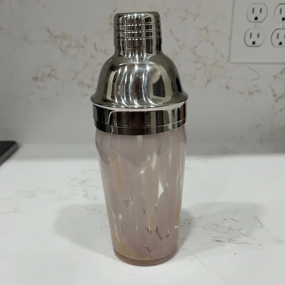 Glass Cocktail shaker Clear and Pink